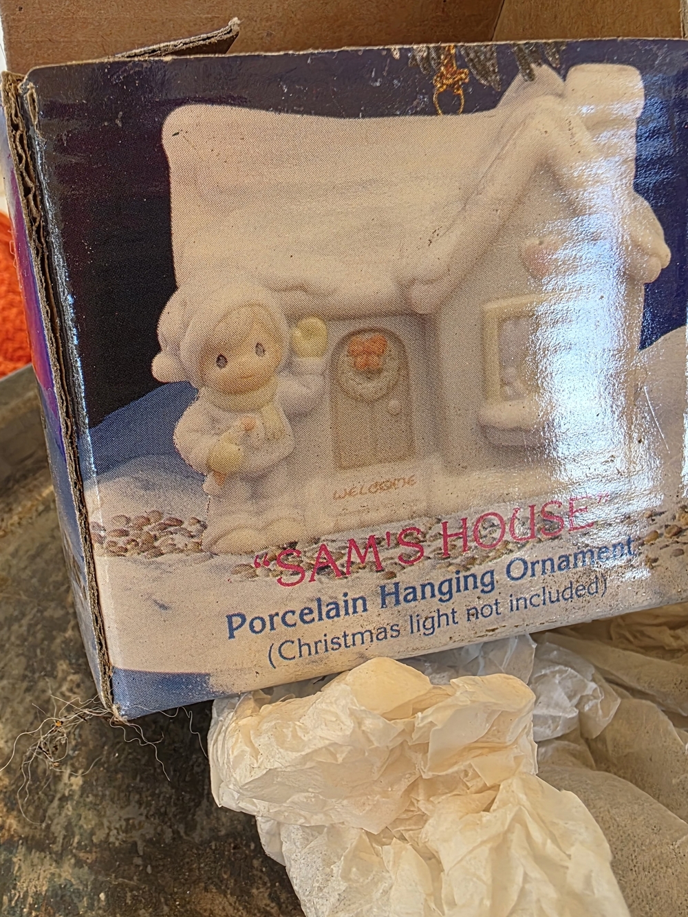 Precious Moments Porcelain Ornament in White with Pink Accents